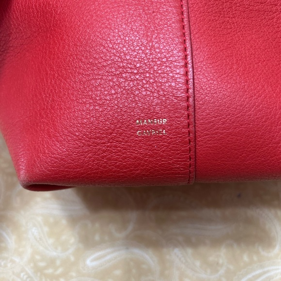 Mansur Gavriel Red Pebbled Leather Tote - Picture 4 of 10
